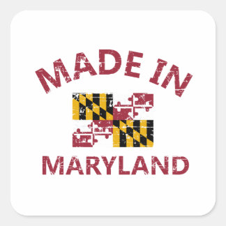 Made in Maryland Vierkante Sticker