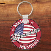 Made in Memphis Tennessee USA Flag Sleutelhanger (Voorkant)