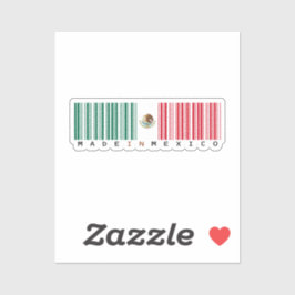 Made in Mexico Barcode Flag Sticker