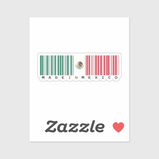 Made in Mexico Barcode Flag Sticker (Vel)