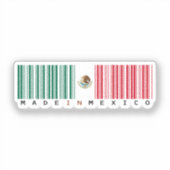 Made in Mexico Barcode Flag Sticker (Voorkant)