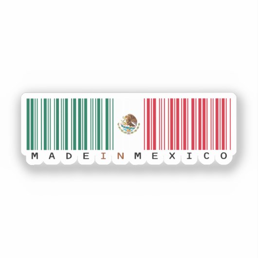 Made in Mexico Barcode Flag Sticker (Voorkant)