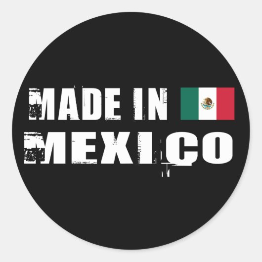 Made in Mexico Ronde Sticker (Voorkant)