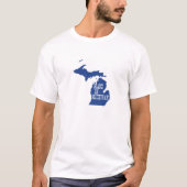 Made in Michigan Map Shaped Birth State T-shirt (Voorkant)