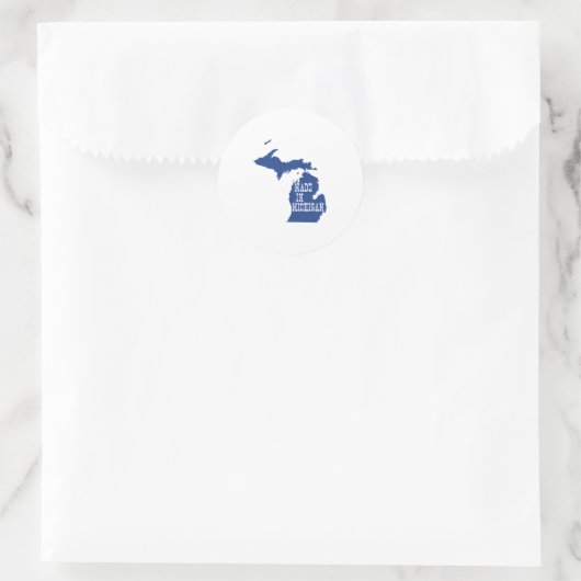 Made in Michigan Ronde Sticker (Tas)
