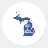 Made in Michigan Ronde Sticker (Voorkant)