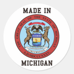 Made in Michigan Ronde Sticker
