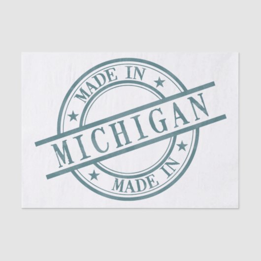 Made in Michigan Stamp Style Logo Symbool Green Tissuepapier (Voorkant)
