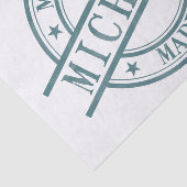 Made in Michigan Stamp Style Logo Symbool Green Tissuepapier (Detail)