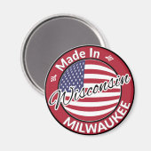 Made in Milwaukee Wisconsin USA Flag Magneet (Voorkant / Achterkant)