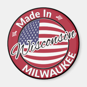 Made in Milwaukee Wisconsin USA Flag Magneet
