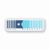 Made in Minnesota Barcode Flag Sticker – State (Voorkant)