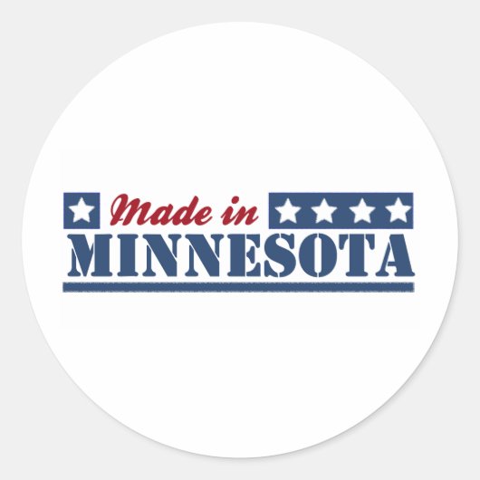 Made in Minnesota Ronde Sticker (Voorkant)