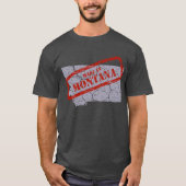 Made in Montana Grunge Map Mannen Grijs T-shirt (Voorkant)