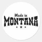 Made in Montana Ronde Sticker (Voorkant)