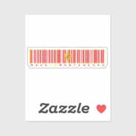 Made in Montenegro Barcode Flag Sticker