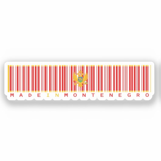 Made in Montenegro Barcode Flag Sticker (Voorkant)