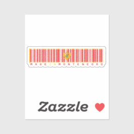 Made in Montenegro Streepjescode Vlag Sticker