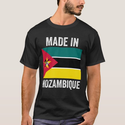 Made in Mozambique // Nationale vlag van het werel T-shirt (Voorkant)