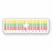 Made in Myanmar Barcode Flag Design Sticker (Voorkant)