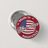 Made in Nashville Tennessee USA Flag Ronde Button 3,2 Cm (Voorkant /achterkant)