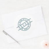 Made in Nevada Green Round Rubber Stamp Logo Ronde Sticker (Envelop)