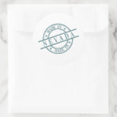Made in Nevada Green Round Rubber Stamp Logo Ronde Sticker (Tas)