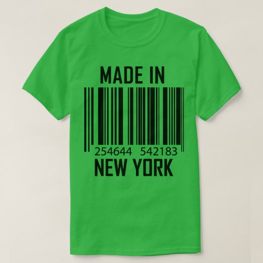 Made in New York Barcode Funny T-shirt (Design voorkant)