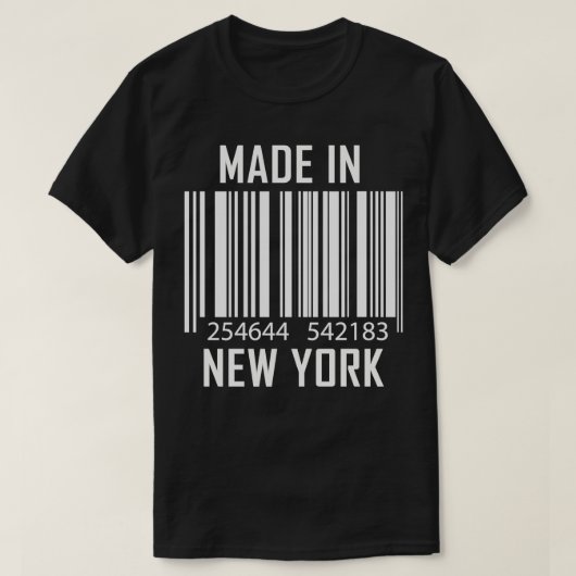 Made in New York Barcode T-shirt (Design voorkant)