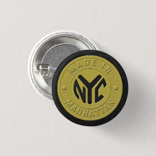 Made in New York Manhattan Ronde Button 3,2 Cm (Voorkant /achterkant)