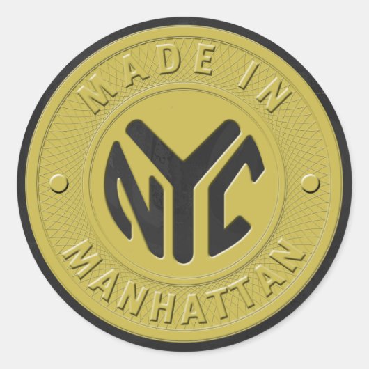 Made in New York Manhattan Ronde Sticker (Voorkant)