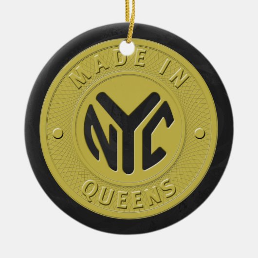 Made in New York Queens Keramisch Ornament (Voorkant)