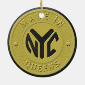 Made in New York Queens Keramisch Ornament (Achterkant)