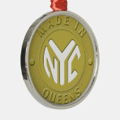 Made in New York Queens Metalen Ornament (Rechts)