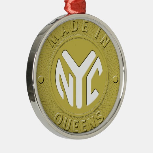 Made in New York Queens Metalen Ornament (Rechts)
