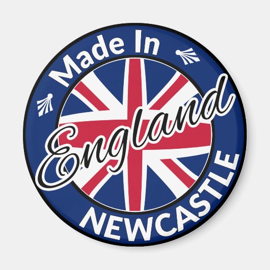 Made in Newcastle England Union Jack Flag Magneet (Voorkant)