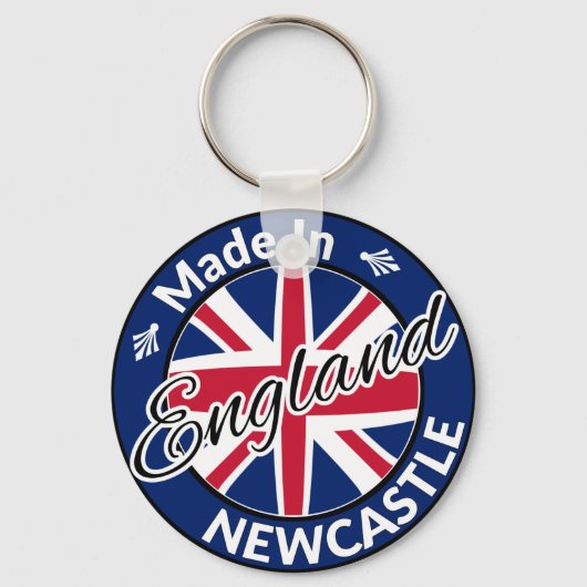 Made in Newcastle England Union Jack Flag Sleutelhanger (Voorkant)