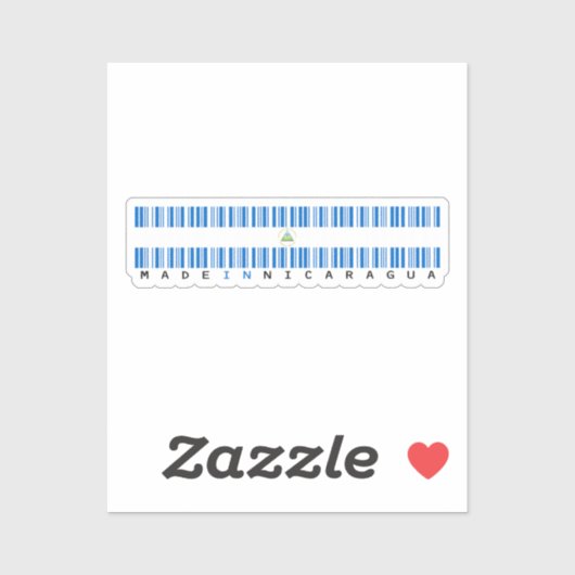 Made in Nicaragua Barcode Flag Sticker (Vel)