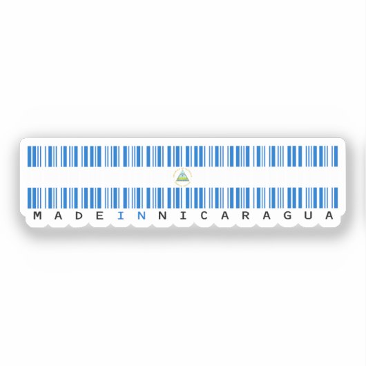 Made in Nicaragua Barcode Flag Sticker (Voorkant)