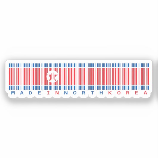 Made in North Korea Barcode Flag Design Sticker (Voorkant)