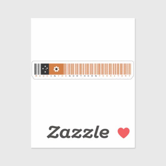 Made in Northern Territory Barcode Flag Sticker (Vel)