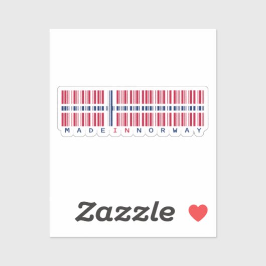 Made in Norway Barcode Flag Sticker (Vel)