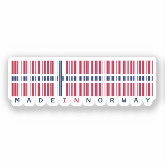 Made in Norway Barcode Flag Sticker (Voorkant)