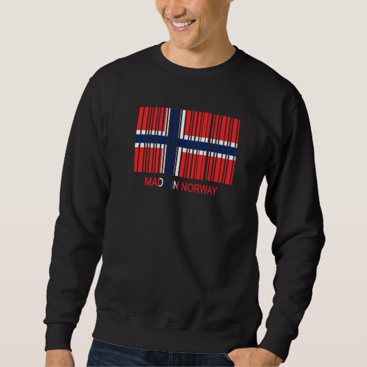 Made in Norway Flag Barcode Trui (Voorkant)