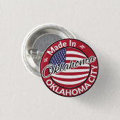 Made in Oklahoma City Oklahoma USA Flag Ronde Button 3,2 Cm (Voorkant /achterkant)