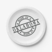Made in Oklahoma Round Stamp Oklahoman Okie Papieren Bordje (Voorkant)