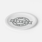 Made in Oklahoma Round Stamp Oklahoman Okie Papieren Bordje (Gekanteld)