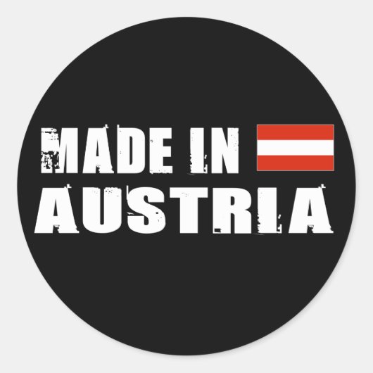 Made in Oostenrijk Ronde Sticker (Voorkant)