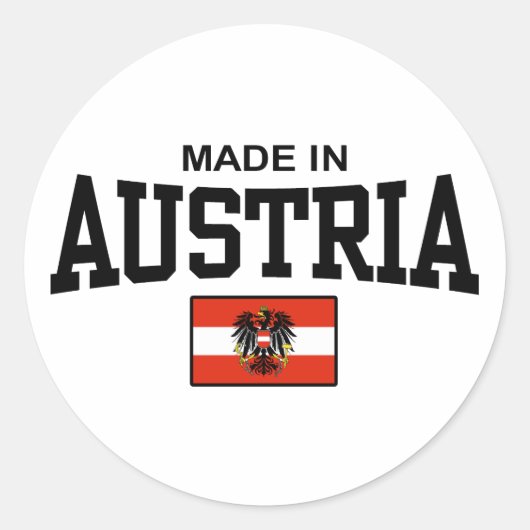 Made in Oostenrijk Ronde Sticker (Voorkant)