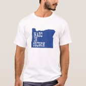 Made in Oregon Oregonian Map Shaped Birth State T-shirt (Voorkant)